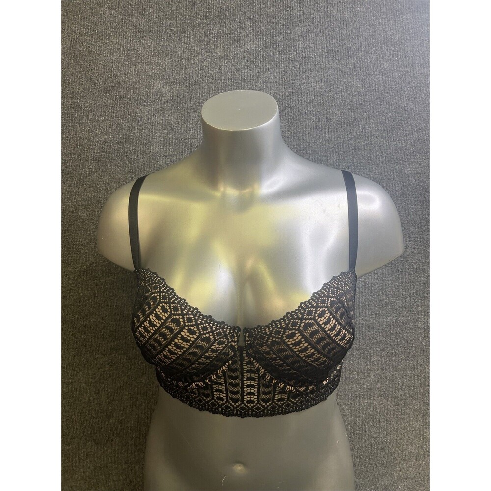 AdoreMe Nymphadora Contour Plus Black Lace Heart 34H bra